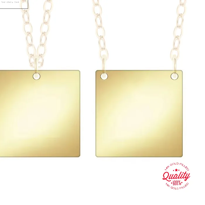 Authentic 14K Gold Filled 14.8mm Square Charms for Jewelry Making - Bracelet Earring Necklace Charm Square Charms Gold Filled