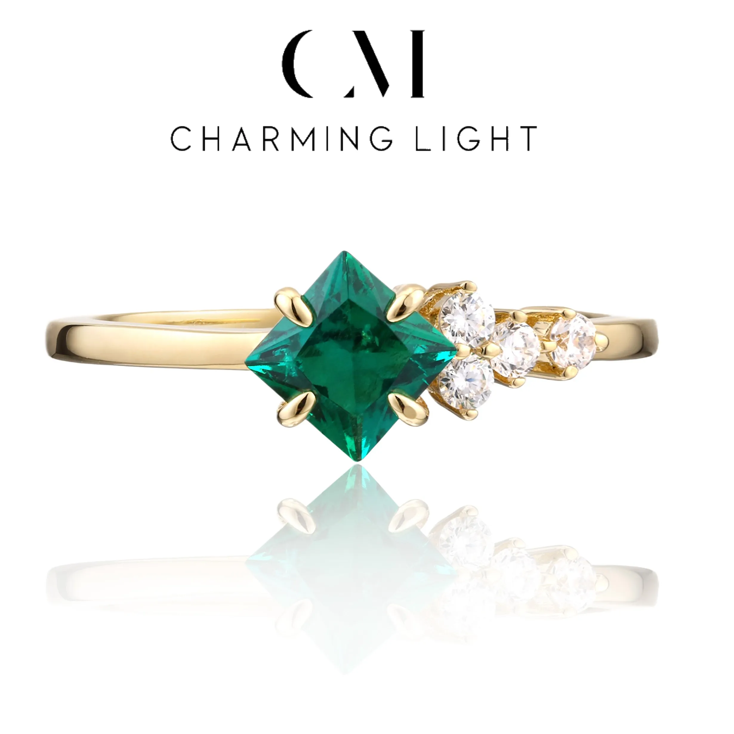 Authentic Emerald Bliss: Protective Harmony Ring