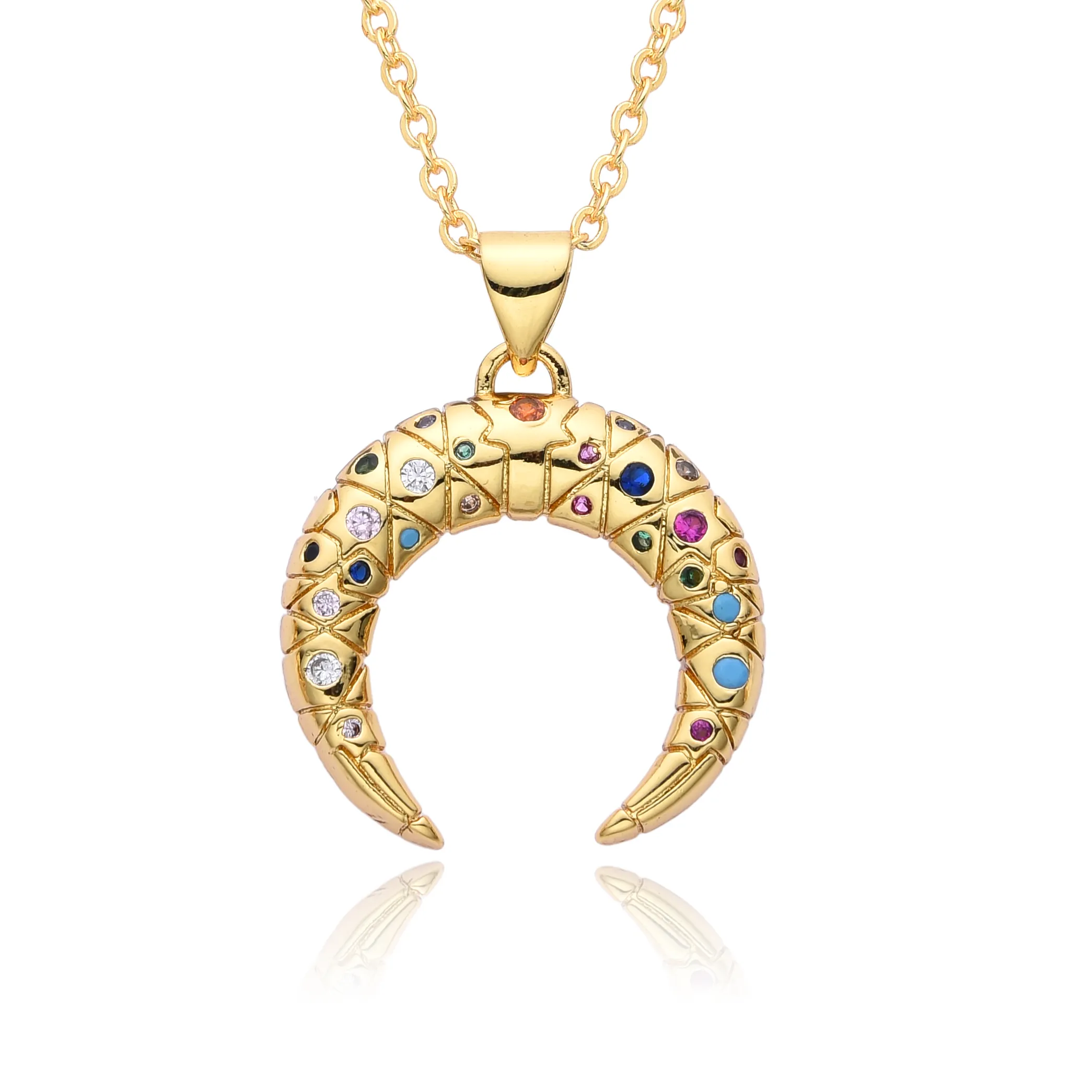 Authentic Celestial Crescent Moon Gold- Plated Talisman