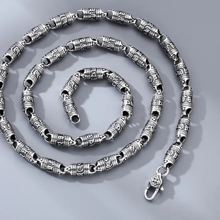 Authentic The Infinite Mantra of Silence: 6mm Om Mani Padme Hum Vintage Necklace