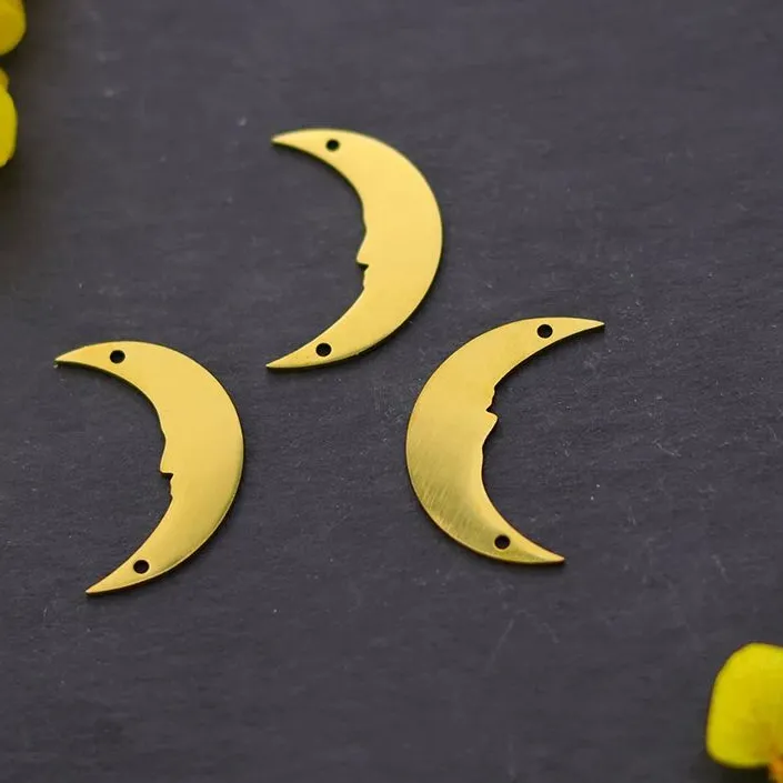 Authentic Celestial Crescent Moon Charms of Stainless Steel