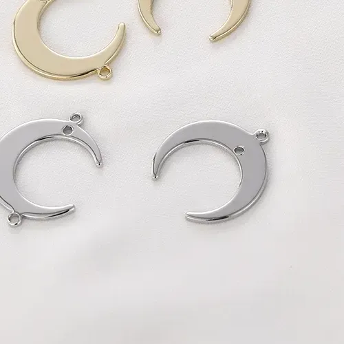 Authentic Celestial Crescent Moon 14K Gold Plated Connector Charm