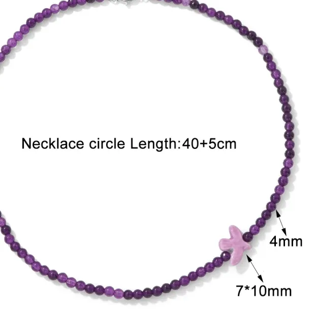 Authentic The Celestial Messenger: Natural Stone and Ceramic Dove Choker