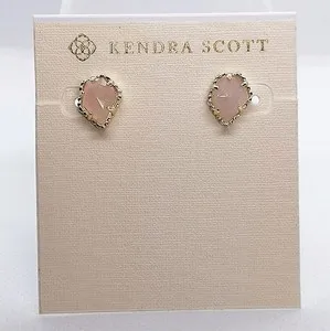Authentic Rose Quartz Love Whisper: Gold‑Plated Tessa Studs