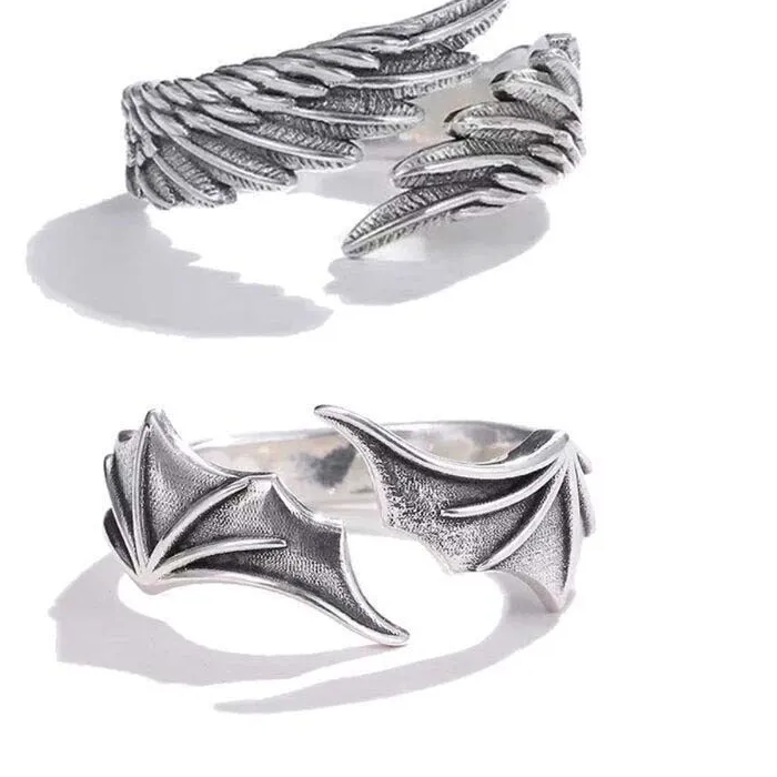Authentic Wings of Dual Sovereignty: The Angel and Demon Eye Talismanic Ring