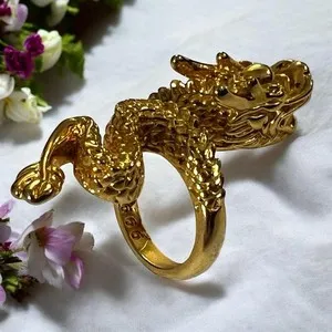 Authentic The Celestial Dragon Sovereign Gold-Plated Ring