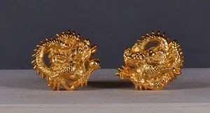 Authentic Vintage Museum of Fine Arts Oriental Dragon Cuff-links, gold-plated, excellent