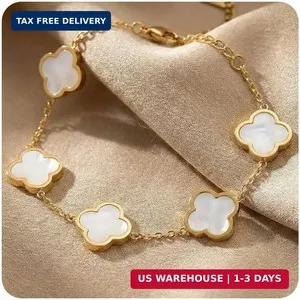 Authentic The Gilded Quatrefoil: 18K Gold Plated Lucky Clover Talisman Bracelet