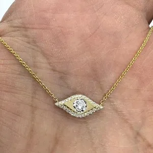 Authentic The Celestial Gaze: 14K Gold-Plated Moissanite Evil Eye Talisman