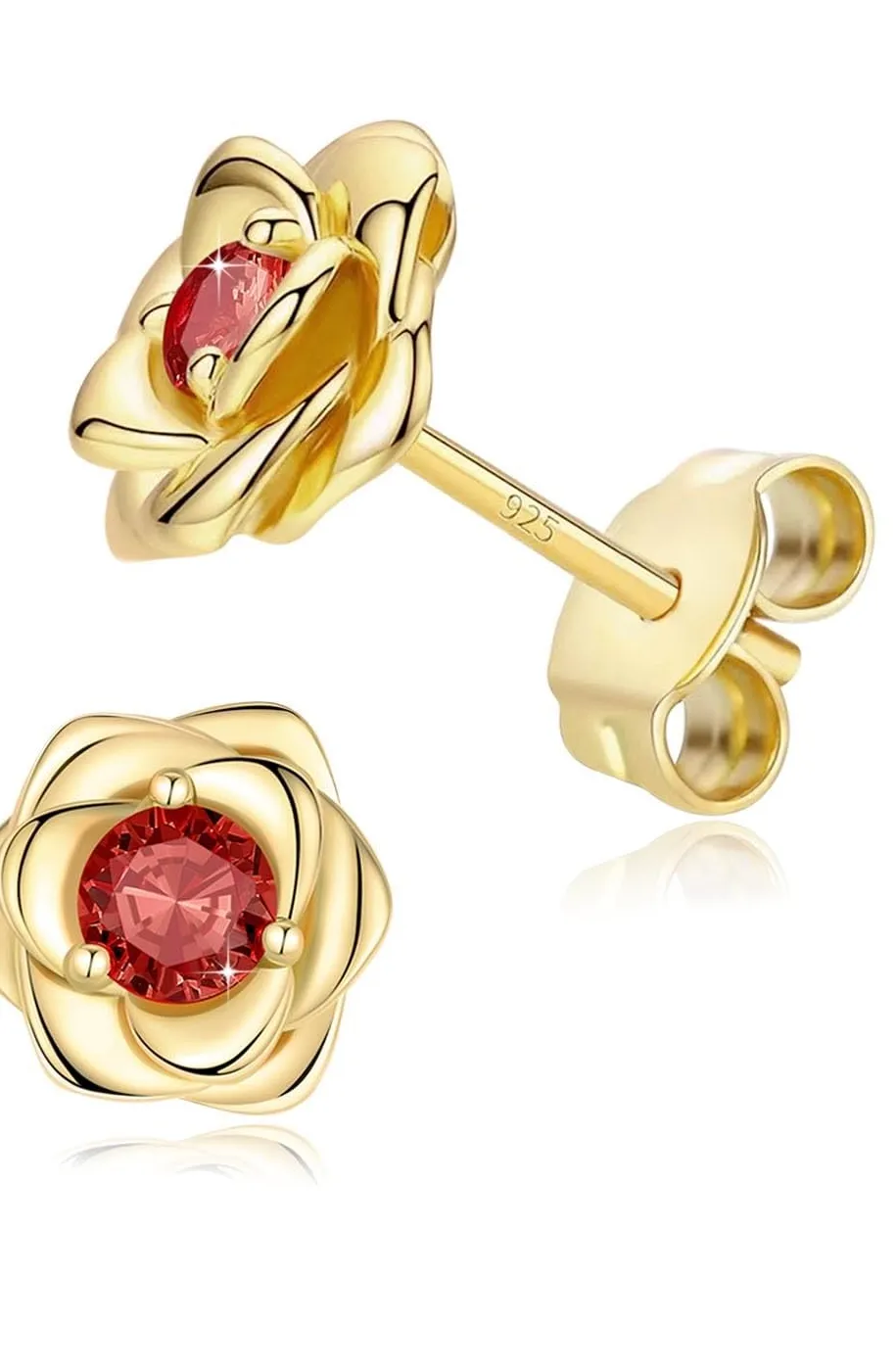 Authentic The Eternal Blossom: 14K Gold Plated Sterling Silver Rose Studs