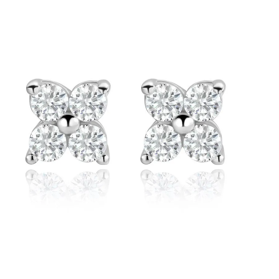 Authentic Radiant Blossoms of Astral Light Moissanite and Gold Earrings