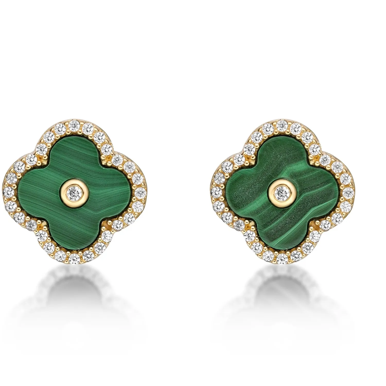 Authentic Blooming Prosperity: Malachite Flower Earrings for Abundance and Growth