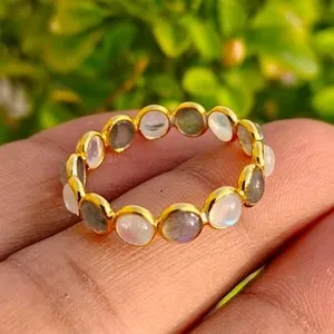 Authentic Celestial Convergence: The Moonstone and Labradorite Alchemical Ring