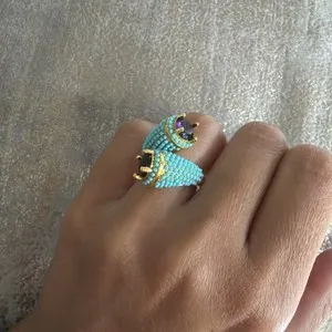 Authentic The Sovereign Veil: Turquoise and Purple Mystic Ring