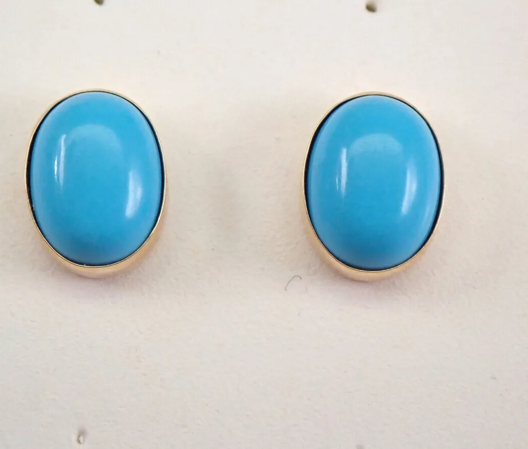 Authentic Celestial Azure: Sacred Turquoise Bezel Studs