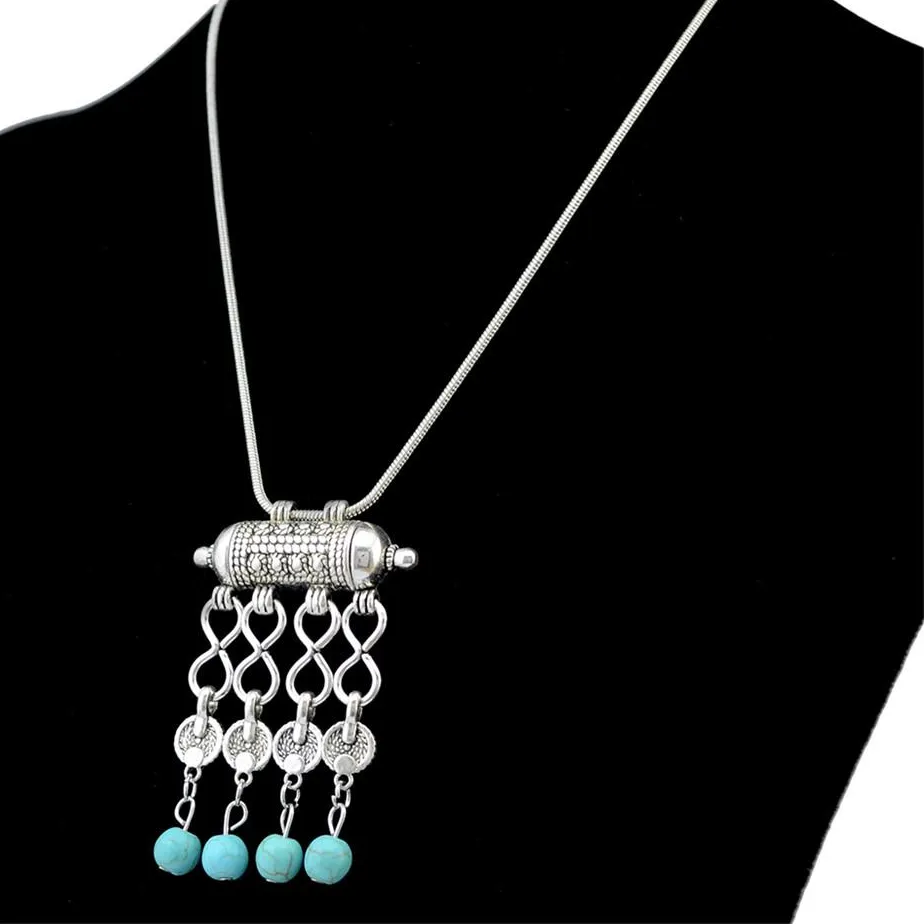 Authentic Celestial Waters Charm: Hand-Forged Turquoise Pendant Necklace for Spiritual Alignment and Protective Energy