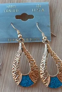 Authentic Celestial Turquoise Filigree Amulet Drops