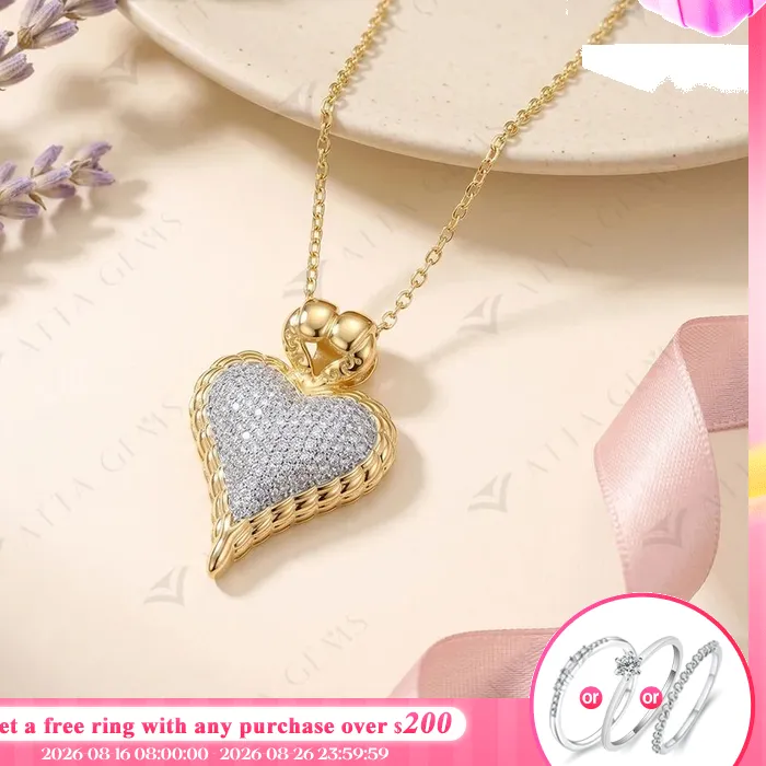 Authentic Radiant Heart Moissanite Pave Pendant Necklace of Eternal Devotion
