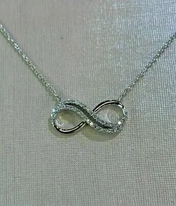 Authentic Eternal Infinity Pendant – 1.2 Ct Lab‑Created Diamond in Sacred White Gold