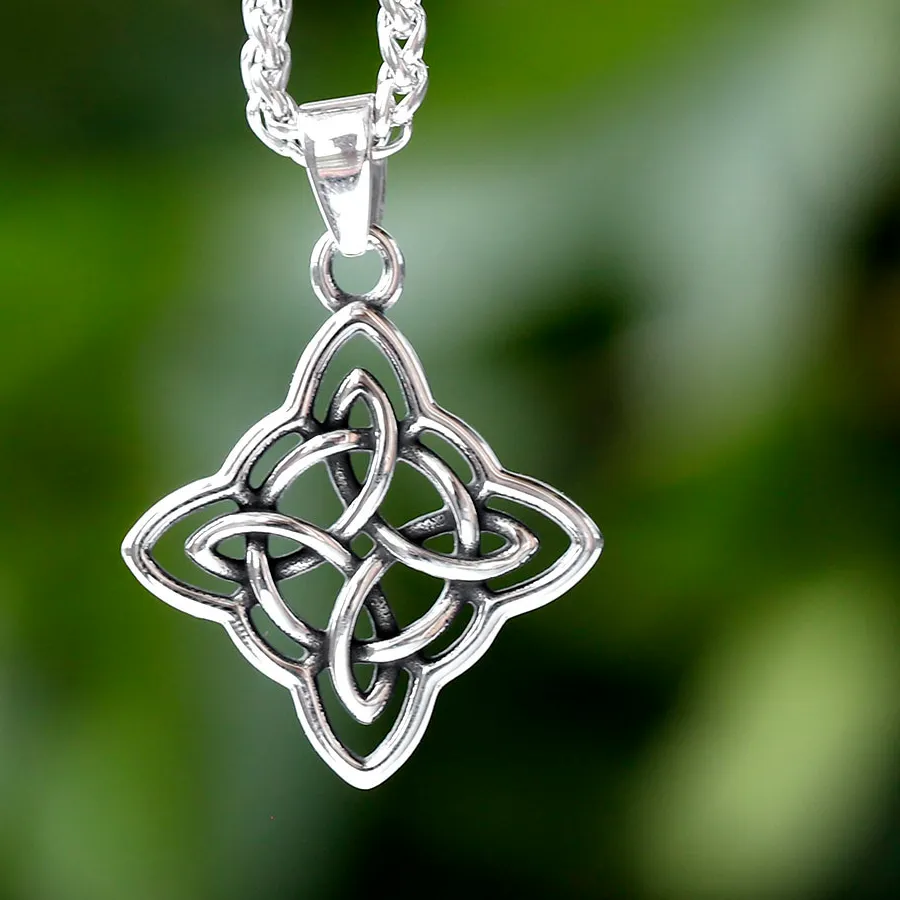 Authentic 2024 316L Viking Valknut Celtic Knot Odin Vegvisir Penant Necklace For Men Women