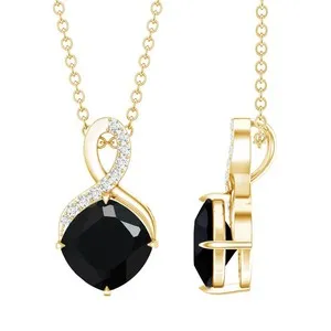 Authentic The Infinite Shadow: Cushion Cut Black Onyx and Lab Diamond Talisman
