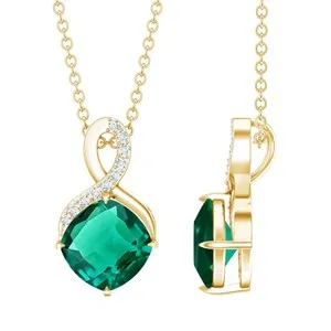 Authentic The Eternal Embrace A Lab- Grown Emerald Infinity Necklace