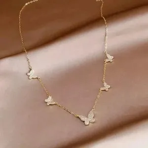 Authentic The Gilded Chrysalis: 5 Carat Lab-Created Diamond Butterfly Pendant in 14K Yellow Gold Finish