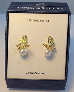 Authentic The Butterfly's Grace Enchanted Earrings Of Golden Radiance