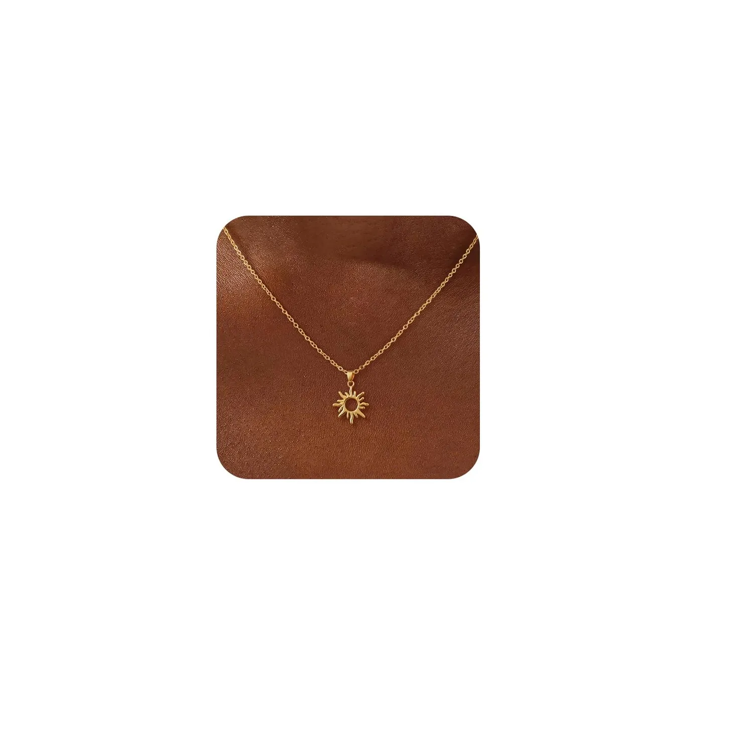Authentic Radiant Solar Amulet Dainty 14k Gold Plated Sun Pendant