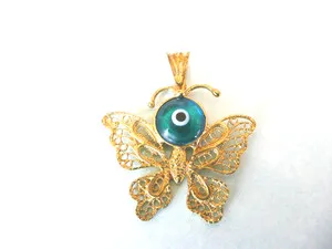 Authentic Gilded Metamorphosis: The Azure Eye Butterfly Talisman