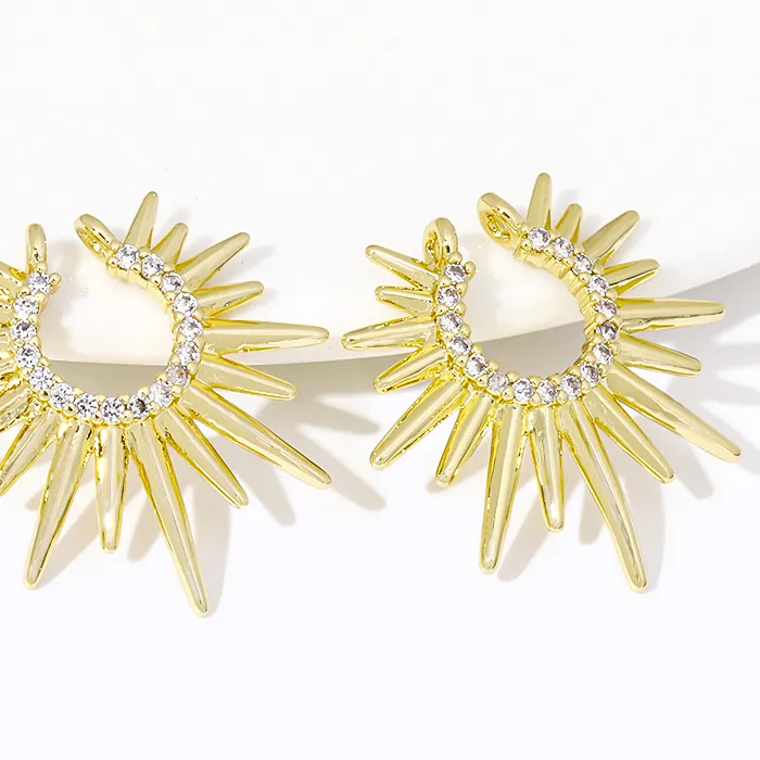 Authentic Radiant Celestial Sun Talisman in 18K Gold Plated Brass with Zircon