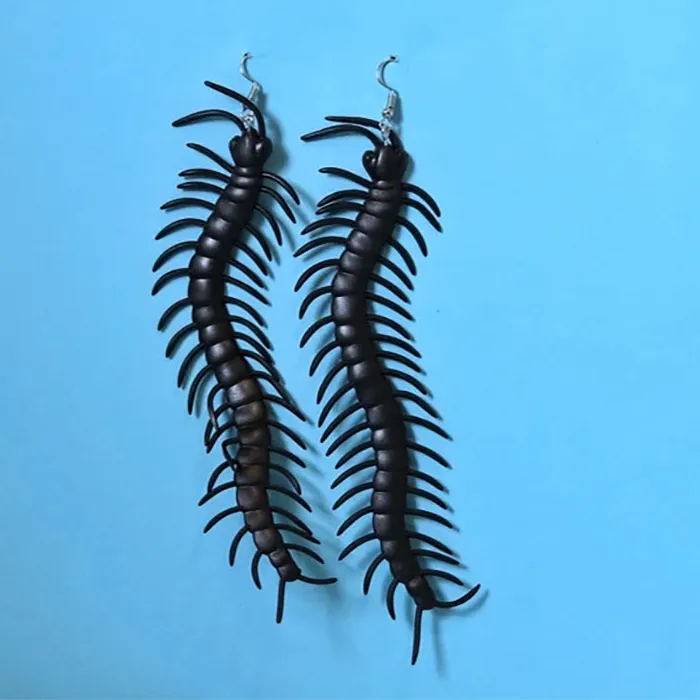 Authentic Whispers Of The Centipede Gothic Gold- Plated Bug Earrings For The Wickedly Enchanted