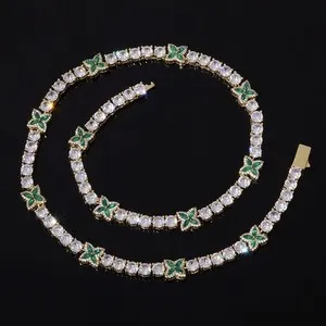 Authentic Enchanted Four‑Leaf Clover Tennis Chain – 14K Gold‑Plated Bracelet of Luck and Love