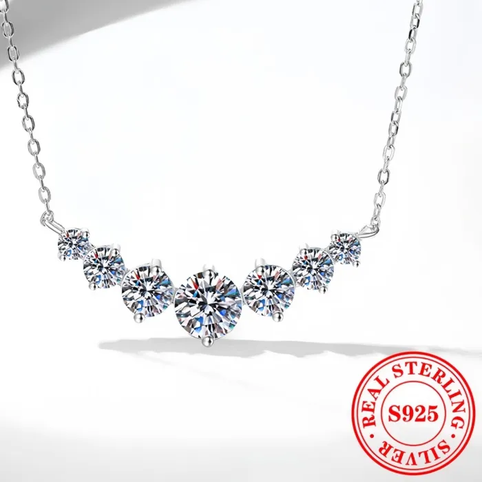 Authentic Radiant Luminescence 925 Sterling Silver and 5A Zircon Celestial Pendant