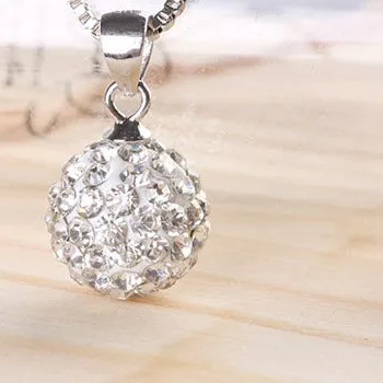 Authentic 925 Sterling Silver Full Zircon 16- 30 Inch Pendant Necklace Jewelry