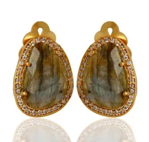 Authentic Whispers of the Aurora: Labradorite & Gold Studs