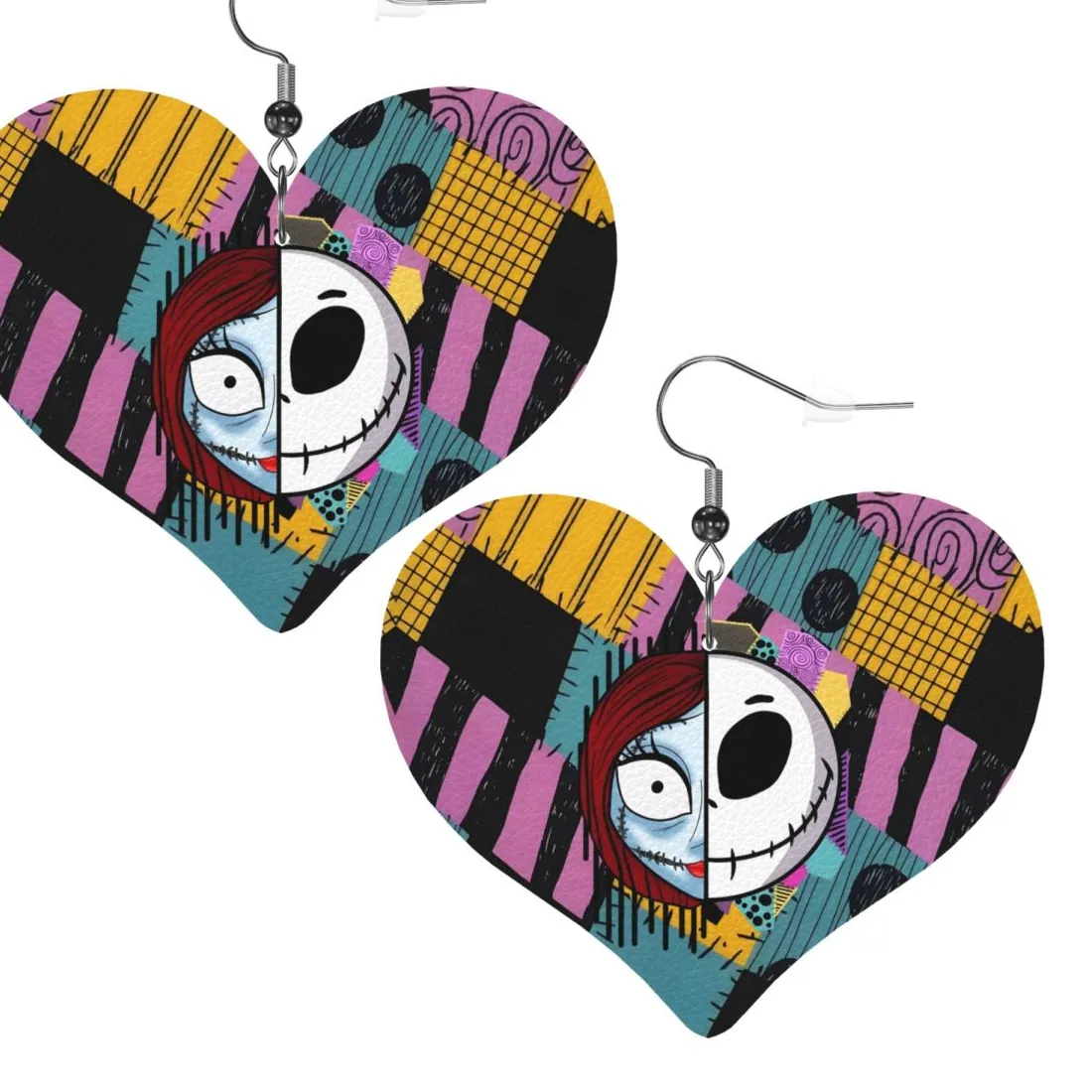 Authentic Eclipsed Spirits Gothic Jack- Inspired Leather Dangle Earrings Of Shadow And