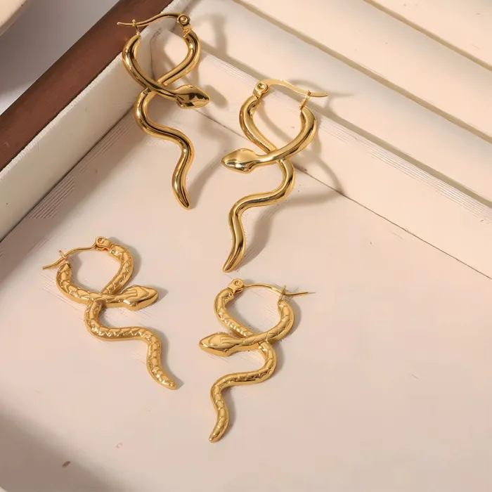 Authentic The Serpent of Vitality Gold Studs