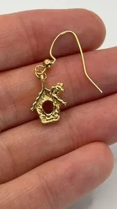 Authentic Avian Sanctum Earrings Gold- Plated Birdhouse Talismans Of The Nature Lover