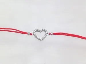 Authentic The Crimson Thread of Devotion: Gold-Plated 925 Sterling Silver Heart & Crystal Talisman