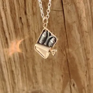 Authentic The Gilded Catch: Vintage 3D Sardine Talisman in Sterling Silver and Gold