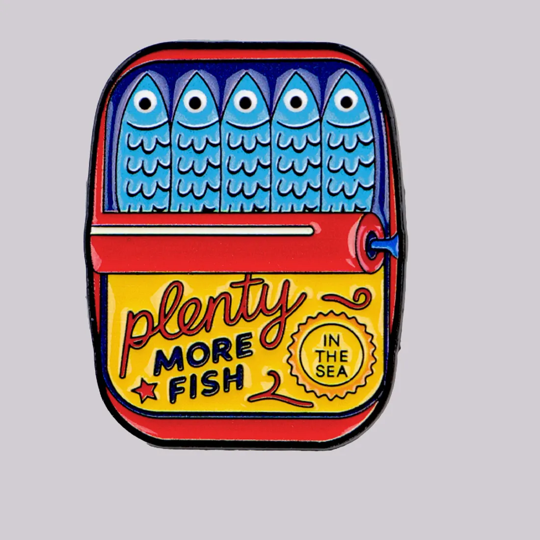 Authentic More Fish In The Sea Enamel Pin Sardine Brooch Lapel Pins Badge On Backpack Clothing Accessories Jewelry Friends