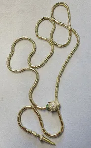 Authentic Jaguar's Gaze: Enchanted Gold Bolo Lariat