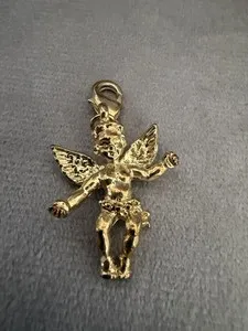 Authentic The Celestial Messenger: Ethereal Gold-Plated Angel Charm