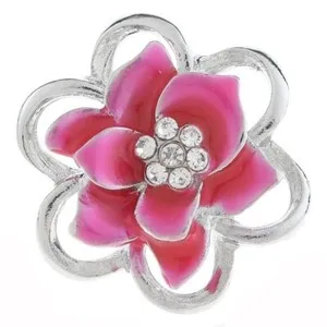 Authentic The Blossoming Lotus: Pink Enamel and Gold-Plated Interchangeable Snaps Talisman