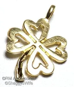 Authentic Harbinger of Good Fortune: Four Leaf Clover Charm Pendant
