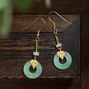 Authentic Blossoming Lotus of Inner Peace: Type A Jadeite Donut Earrings