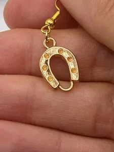 Authentic Radiant Fortune Horseshoe Talisman Earrings