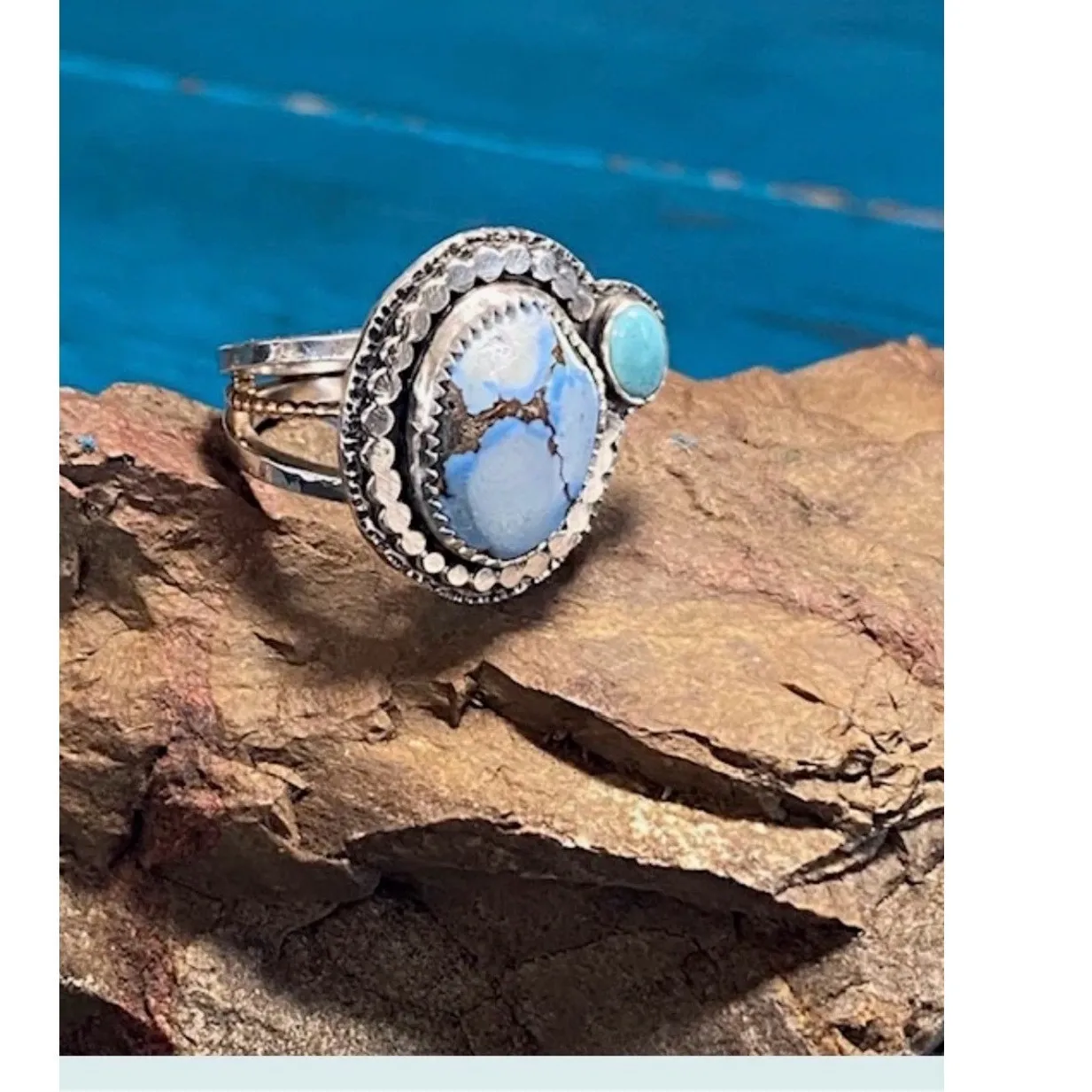 Authentic The Celestial Horizon Turquoise and Gold Talisman Ring