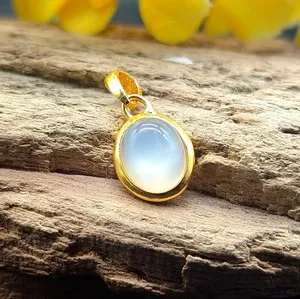 Authentic Lunar Radiance: The White Moonstone Sacred Oval Talisman